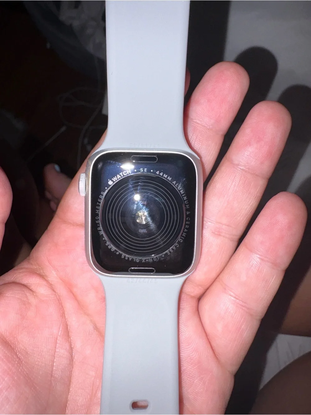 Smartwatch with Light Gray Silicone Band